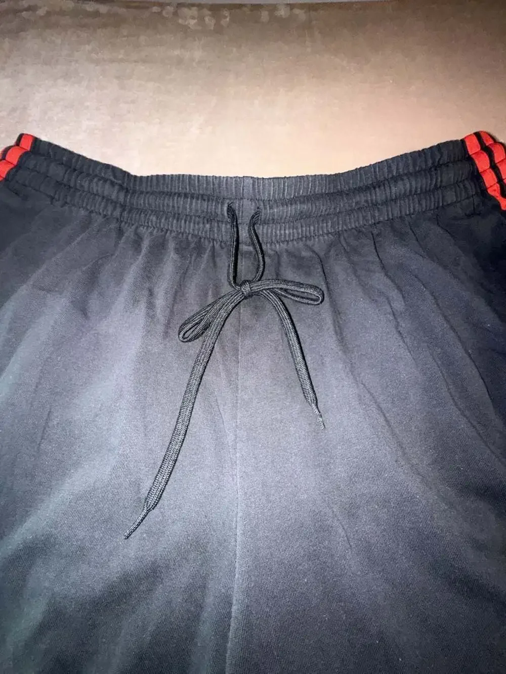 Adidas Men's 3-Stripes cotton Athletic Training Shorts in Black/Red (BoxA3-2032)